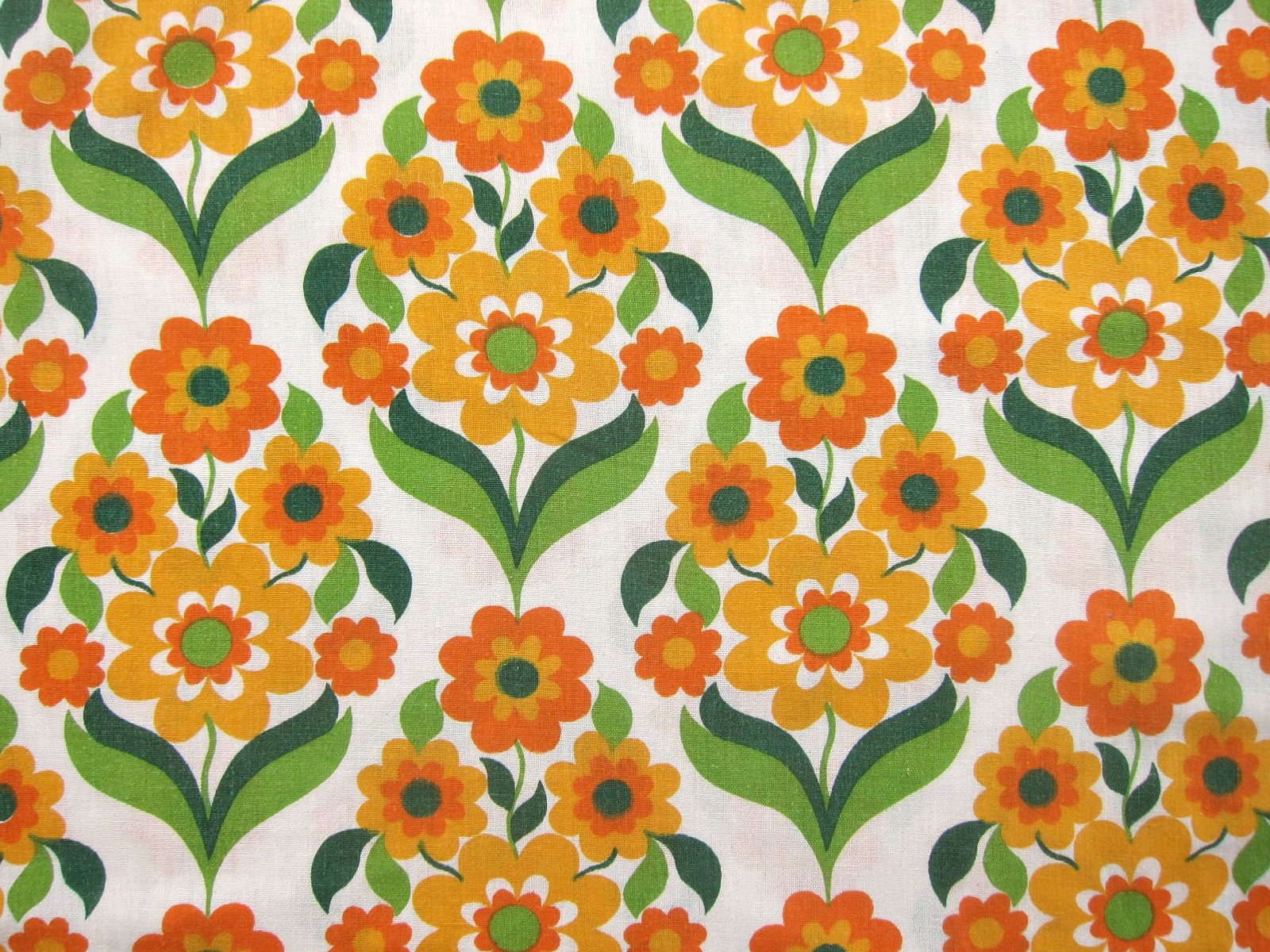 花柄オレンジブラウン系 布 １０種 アメリカンヴィンテージ